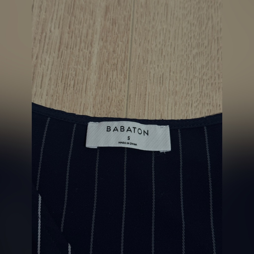 Babaton Navy and White Striped Murphy Blouse - Picture 2 of 4